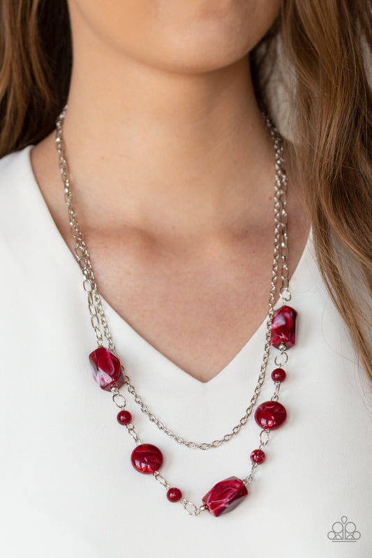 Colorfully Cosmopolitan Red short Necklace papa