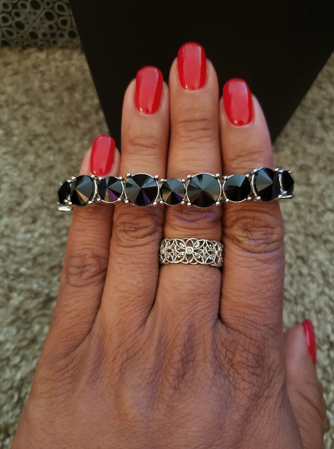 born to bedazzle black bracelet papa