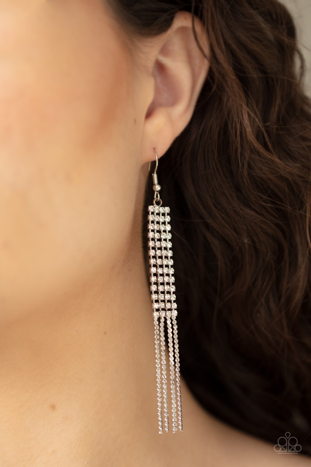 Rhinestone Romance - White earrings set papa