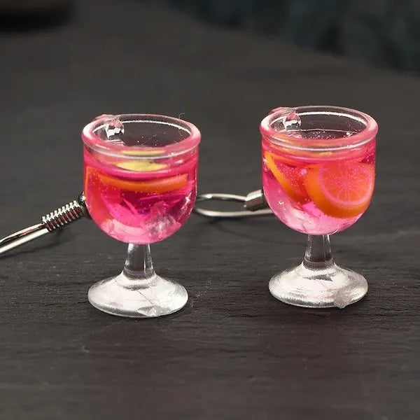 Wine and apple cocktail earrings