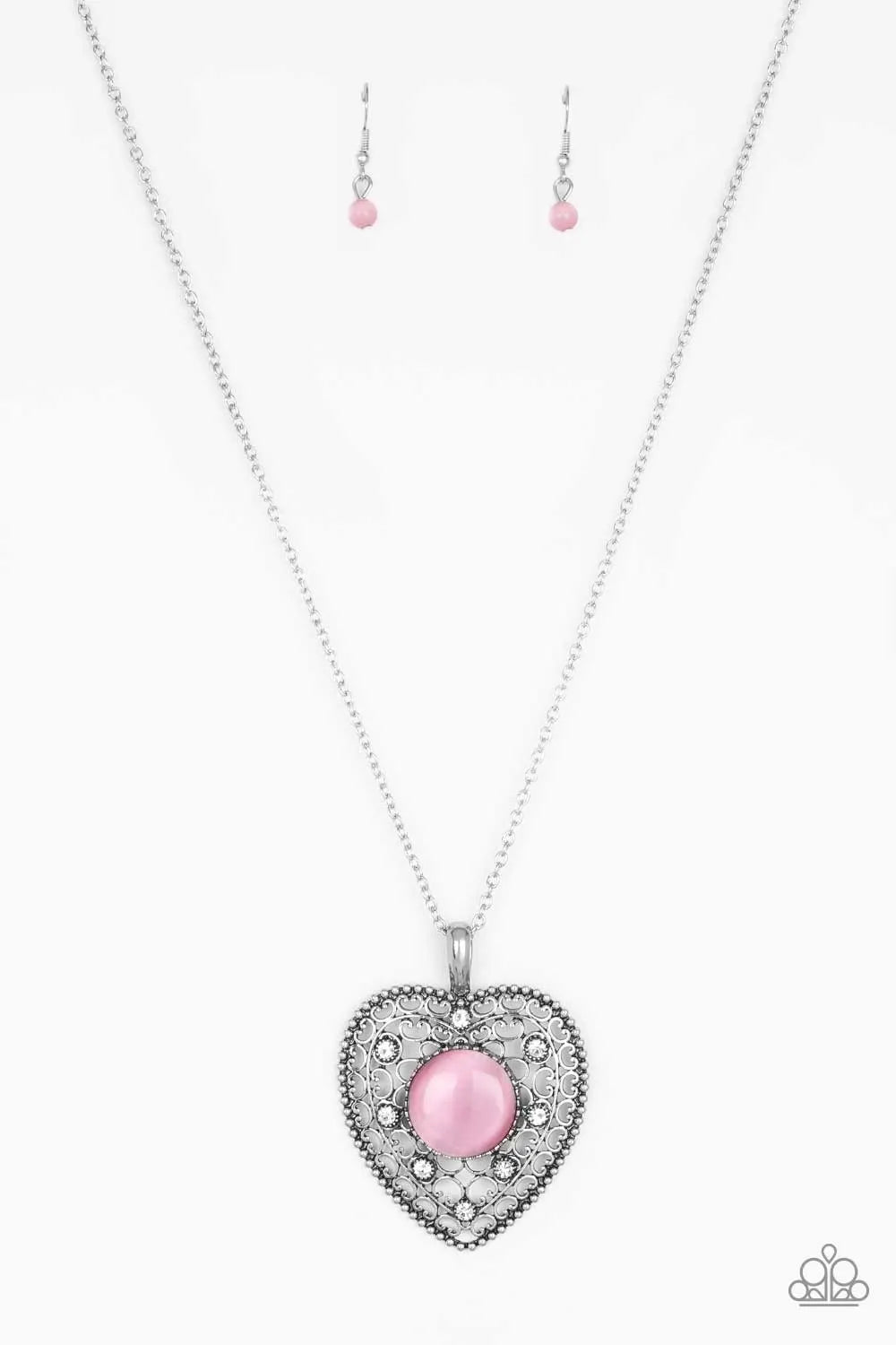 ONE HEART - PINK necklace long