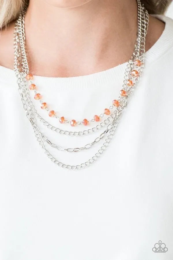 extra short orange gold necklace