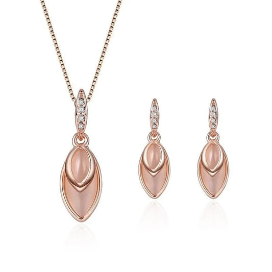 Cats eye rose gold set