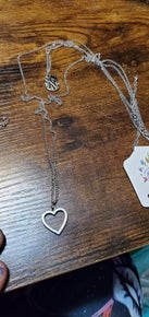 Heart within silver layered necklace