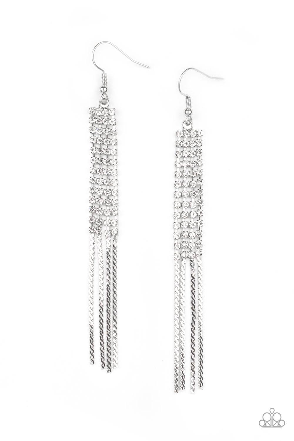 Rhinestone Romance - White earrings set papa