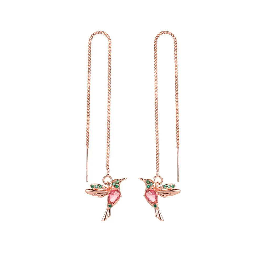 Humming bird gold earring 8113