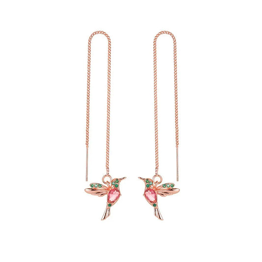 Humming bird gold earring 8113