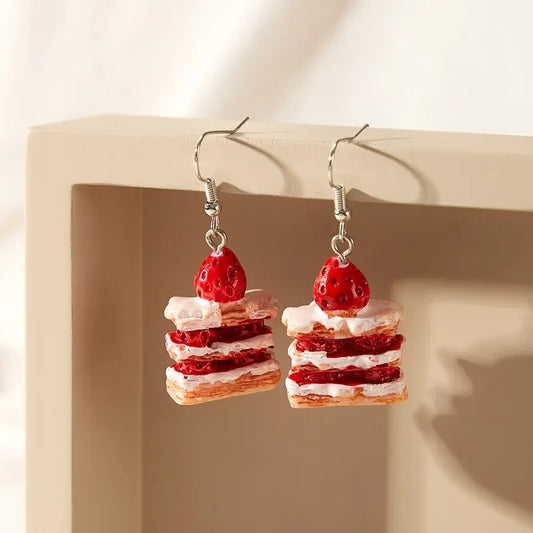 strawberry cake earrings 3416