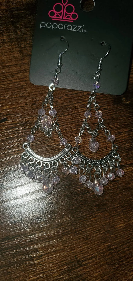 iridescent pink earrings papa