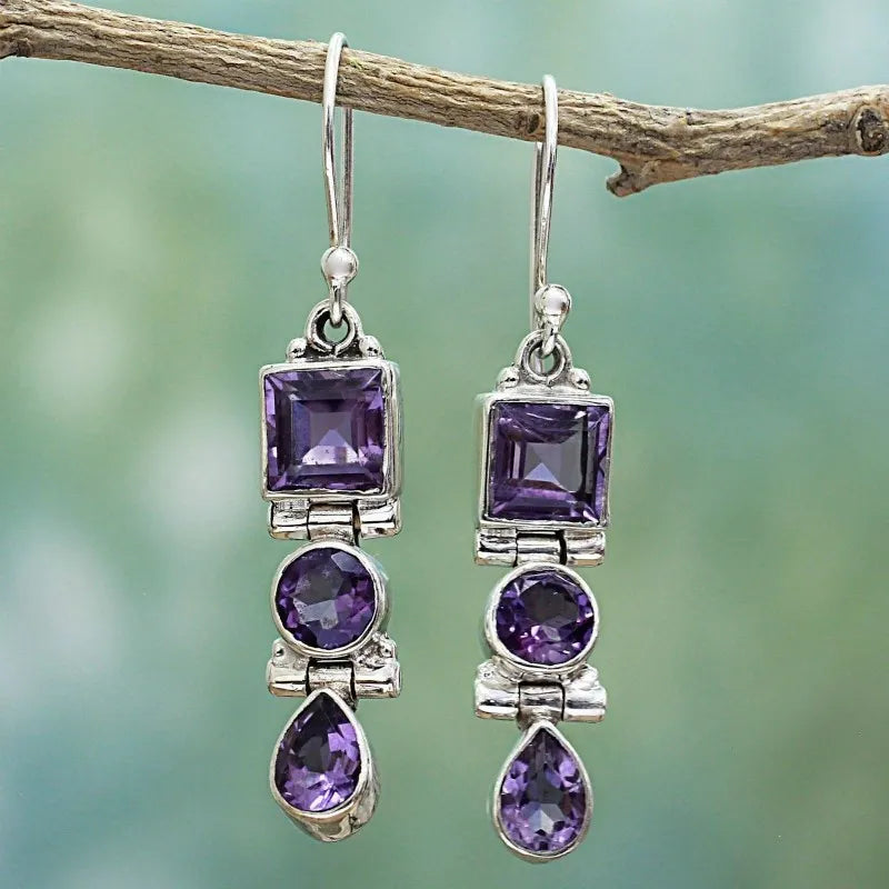 Hinge of life purple earrings 5066