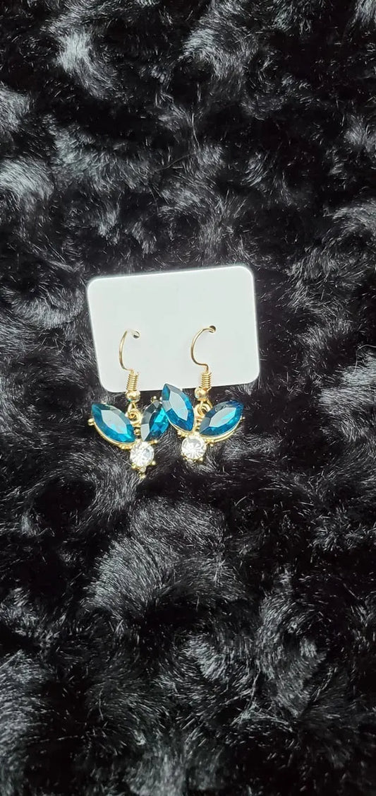 Bee Love blue earrings 	kks117