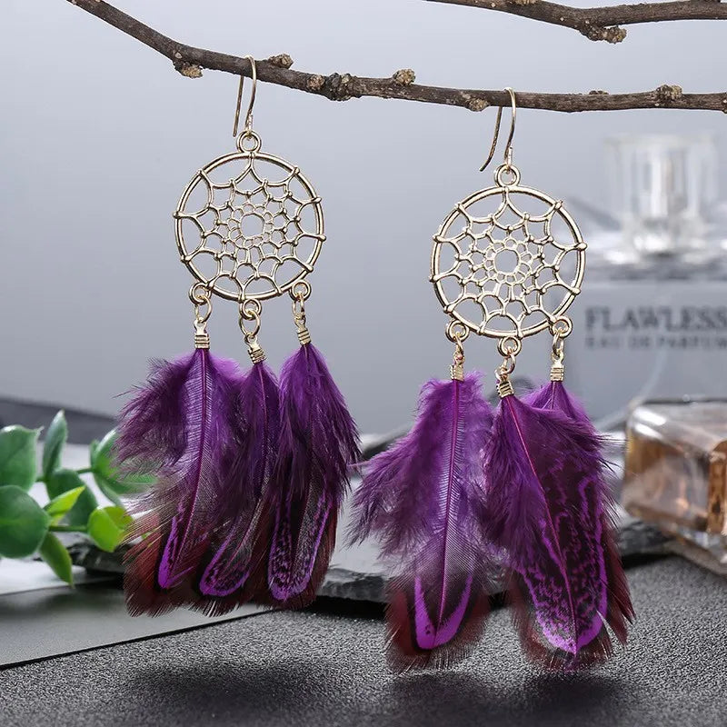 feather time purple earrings 4764