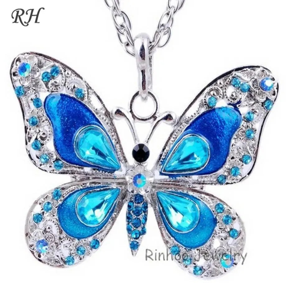 Butterfly multiple short necklace