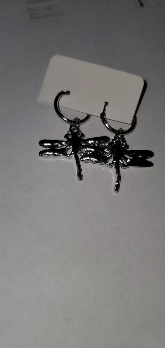 simple fly silver gold earrings 5577