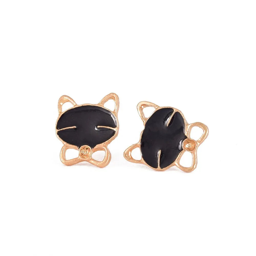 Stud post earrings flower gold 3505