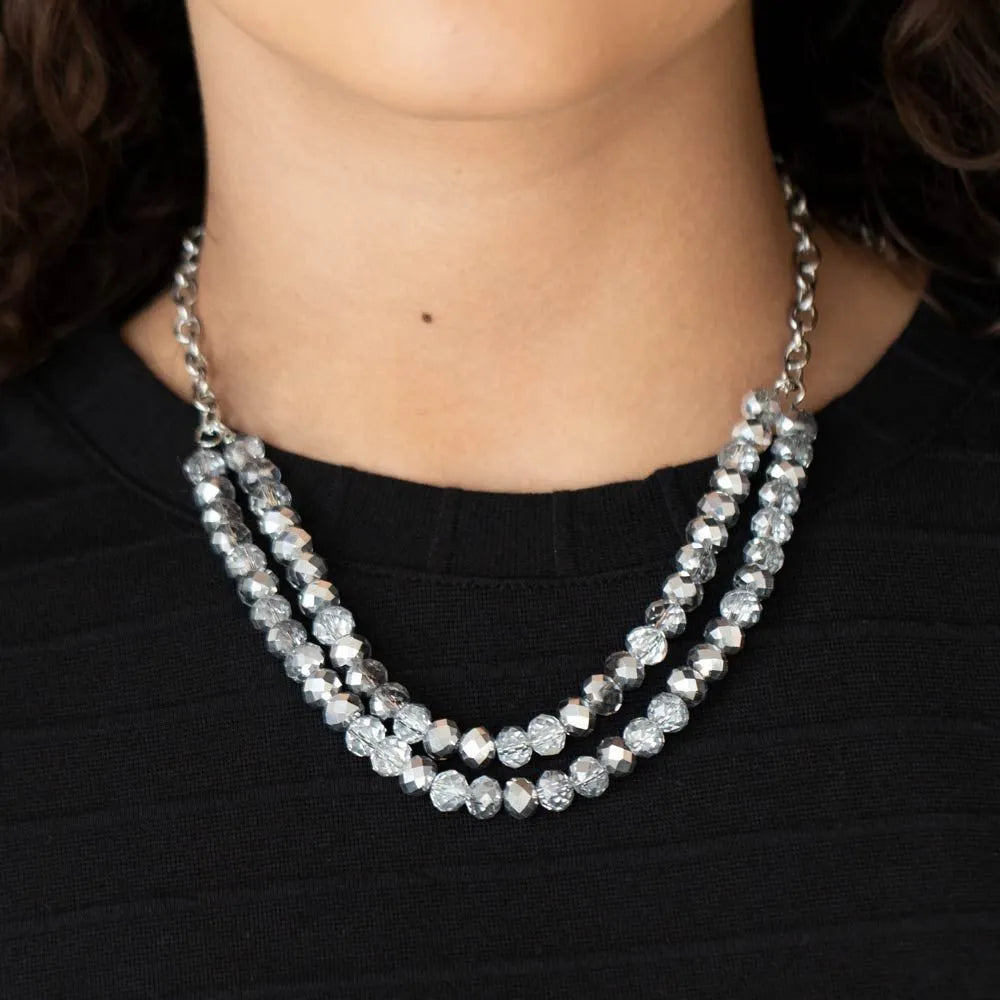 May The FIERCE Be With You - Silver/blue short necklace