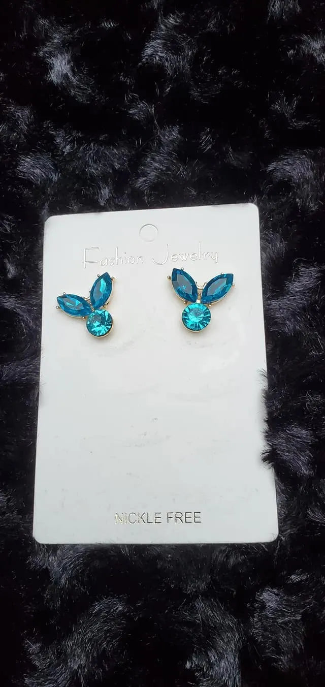 Bee Love blue earrings 	kks117