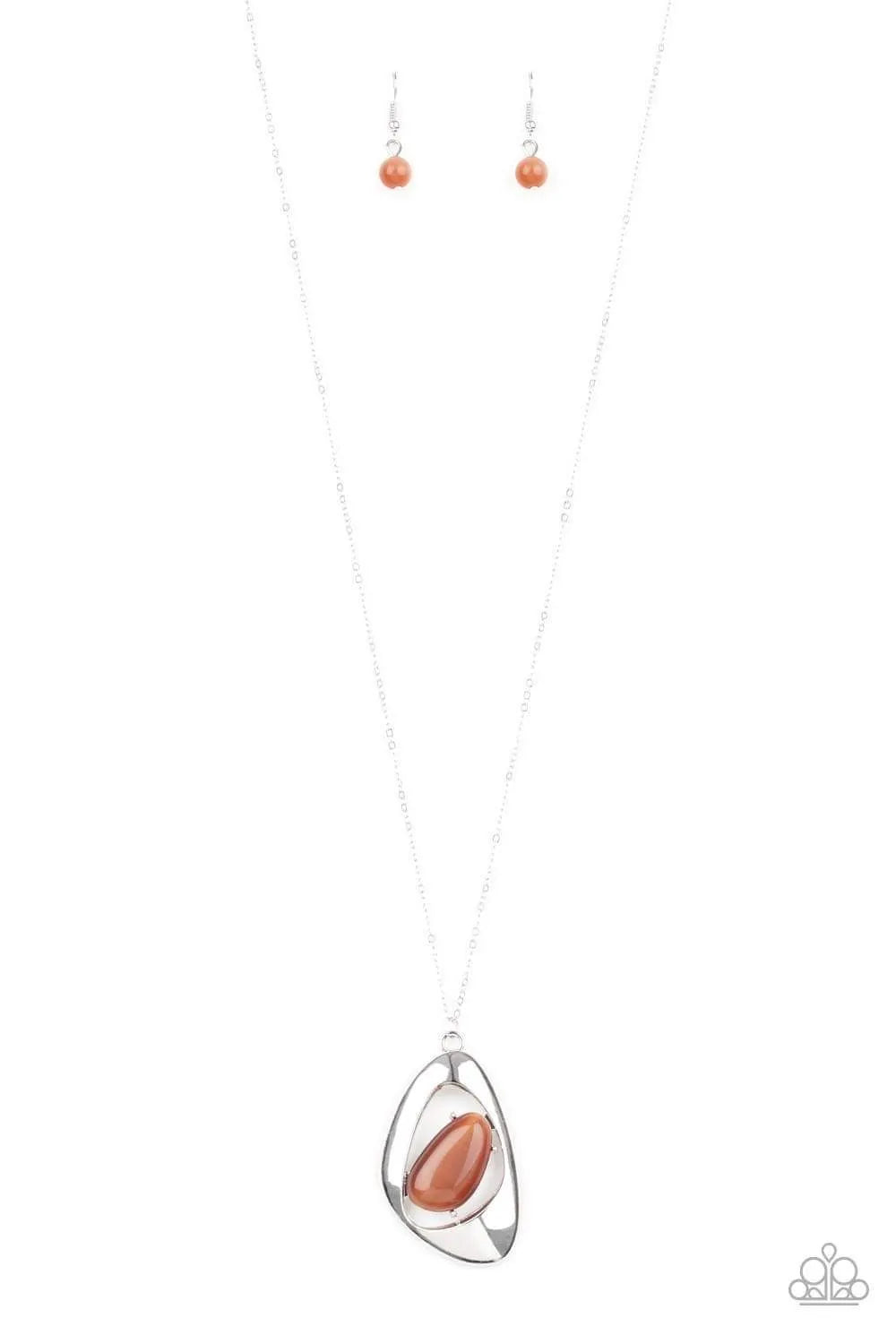 Asymmetrical Bliss orange necklace long papa