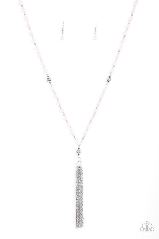 Tassel Takeover purple white pink necklace long papa