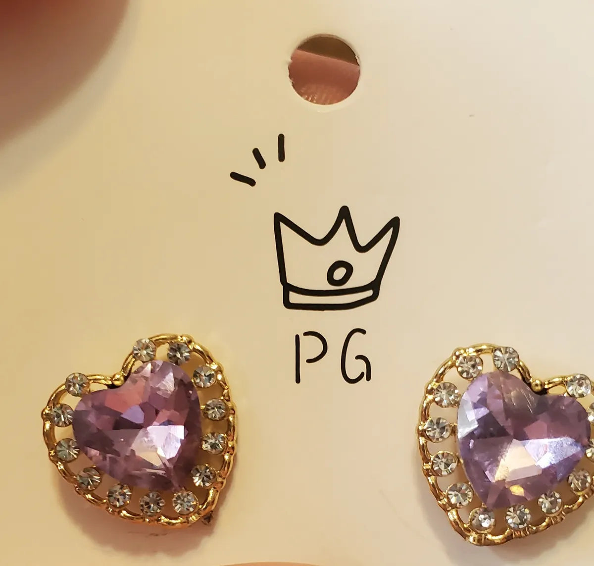 Purple Zircon Love post earrings 2294