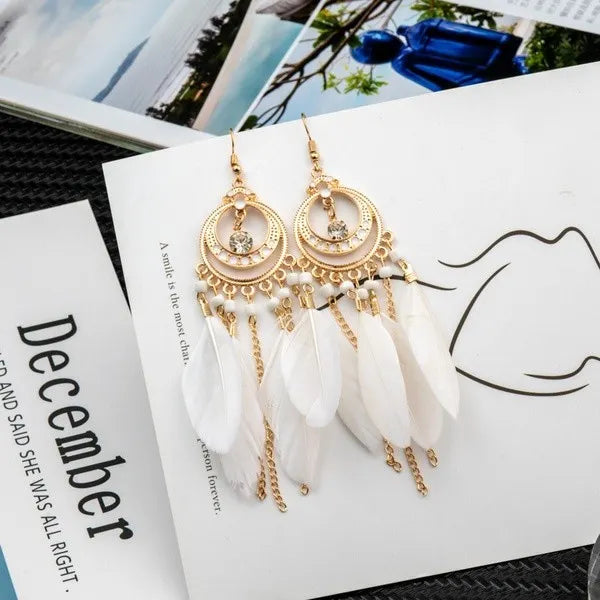 Feather time gold earrings 4754