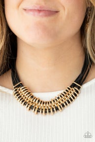 Lock, Stock, and SPARKLE - Gold necklace long