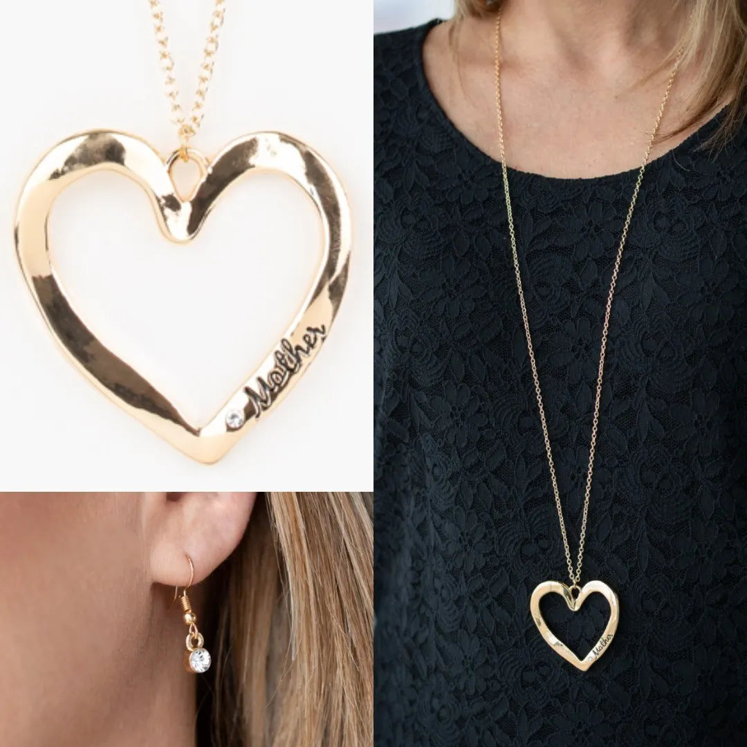 A Mothers Love - Gold long necklace set papa