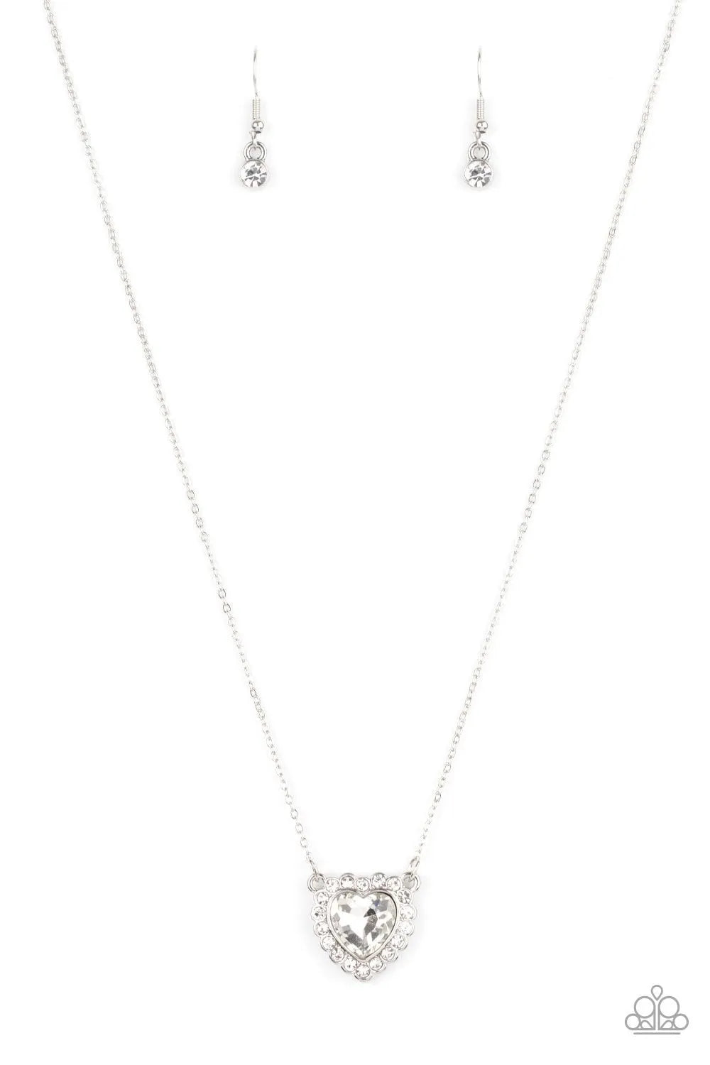 Out of the GLITTERY-ness of Your Heart - White necklace short