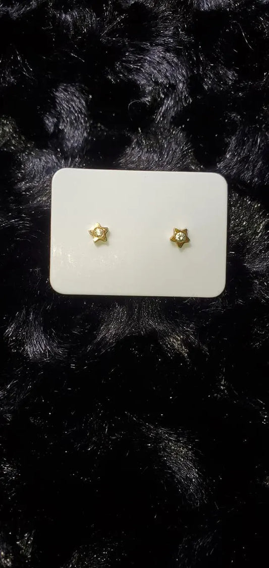 Gold stud post earrings