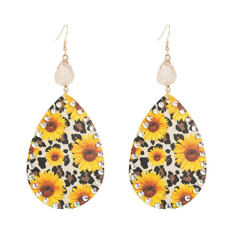 Sunflower leopard earrings 9336