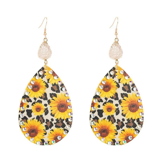 Sunflower leopard earrings 9336