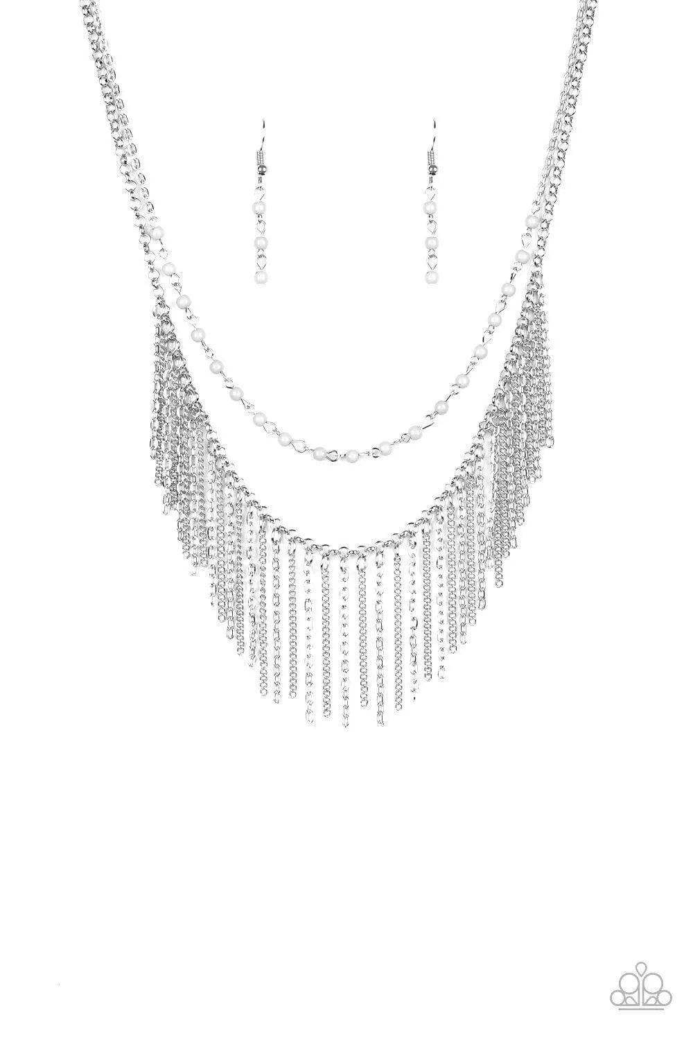 Fierce In Fringe - Silver necklace short papa