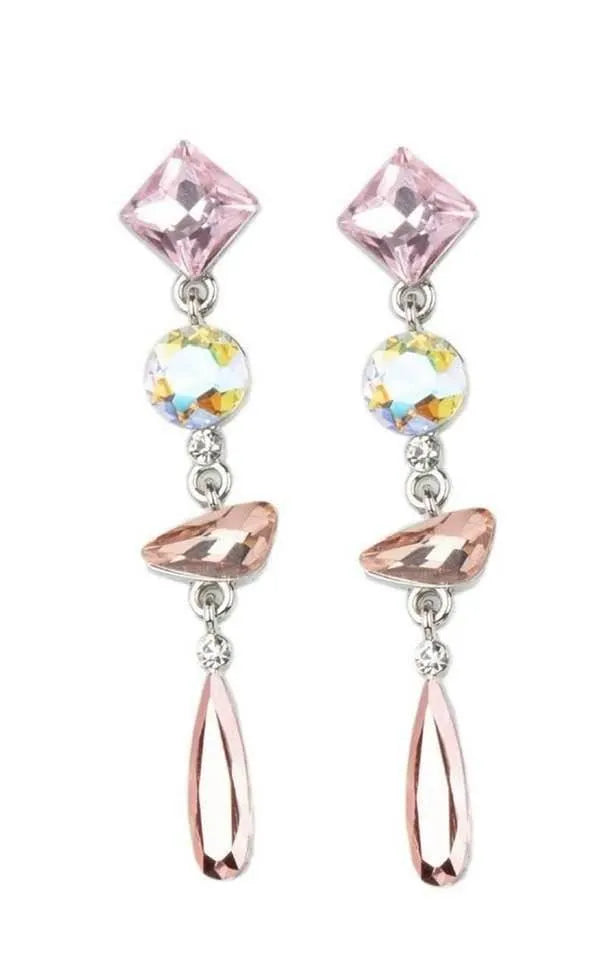 Rock Candy Elegance - Pink blue earrings post