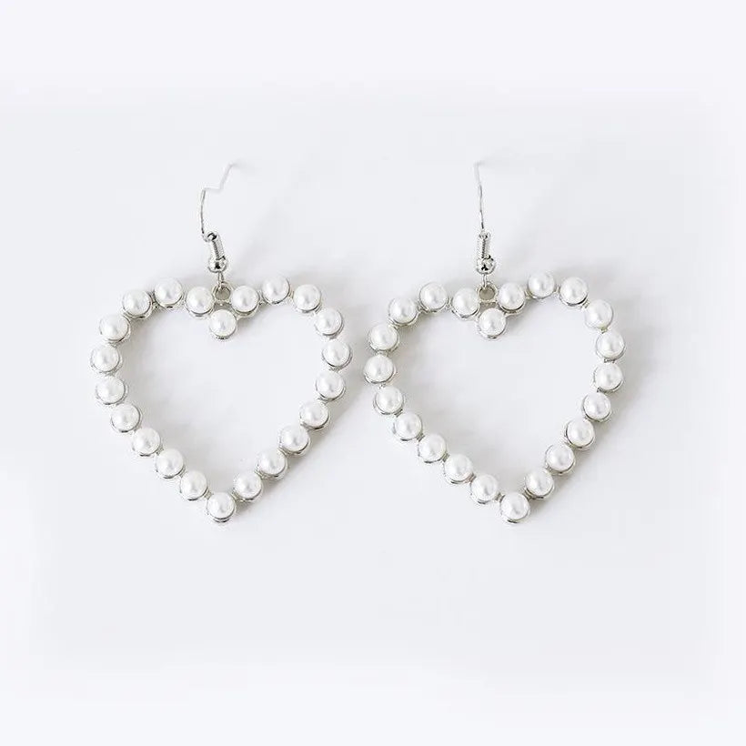 Sweet Pea white silver gold earrings