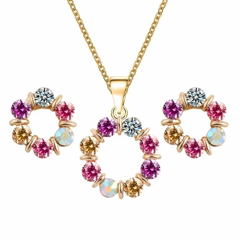 wreathed multi necklace earring set