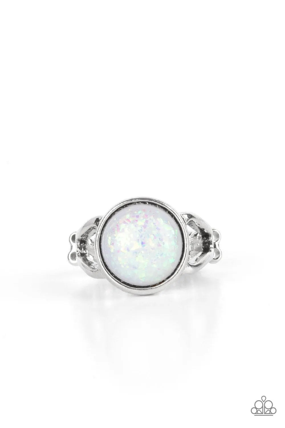 Glitter Grove - band White purple iridescent ring