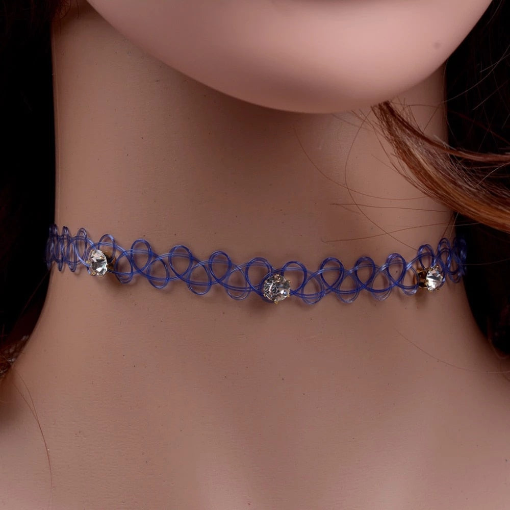 colored tattoo chocker necklace ali23