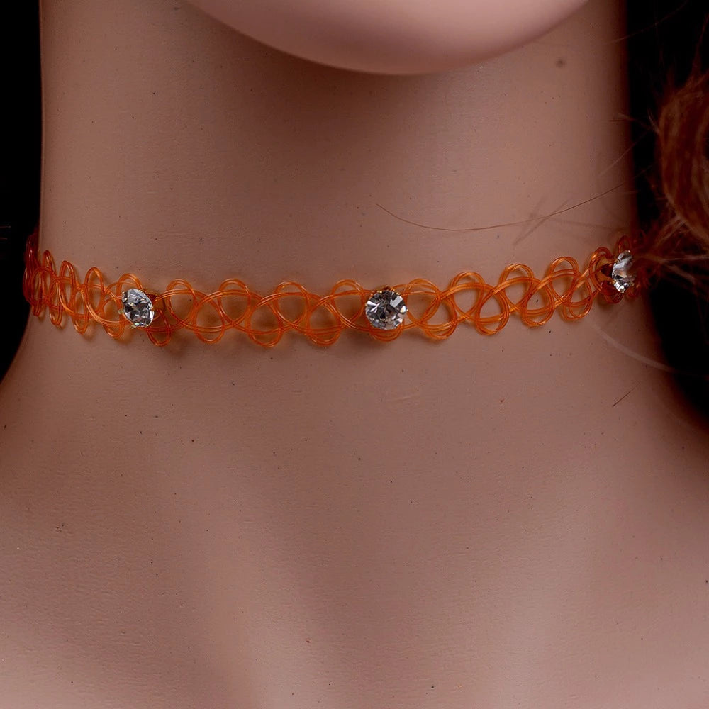 colored tattoo chocker necklace ali23