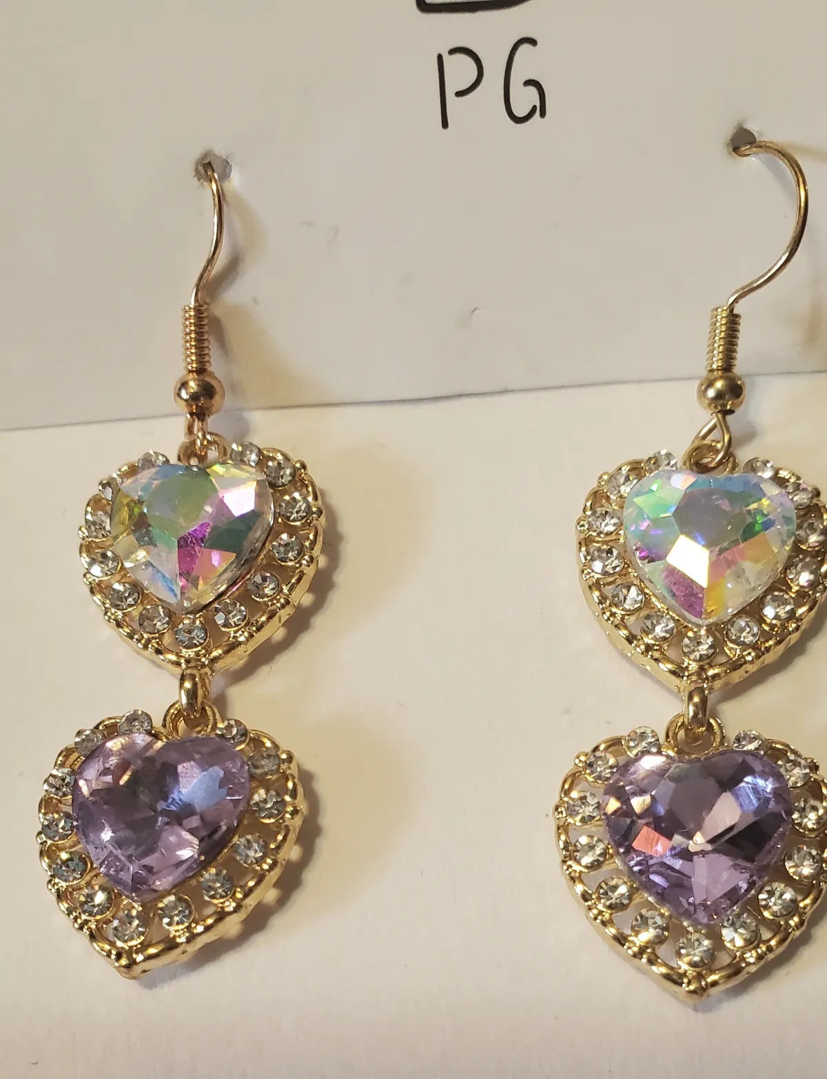 Purple Zircon Love post earrings 2294