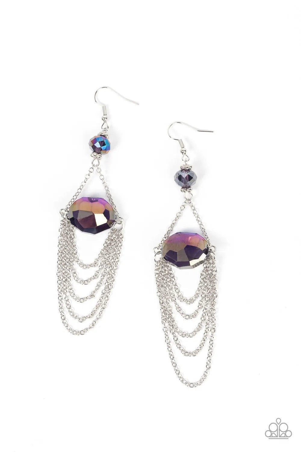 Ethereally Extravagant - Blue  purple oil earrings