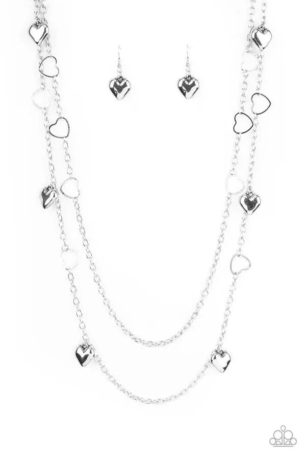 Chicly Cupid - Silver long layered necklace