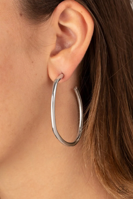 Rough It Up - Silver hoops earrings papa