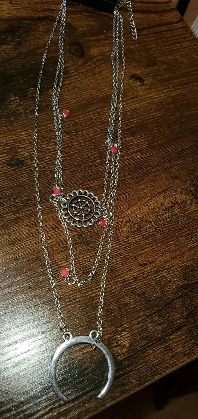 Lunar Lotus - Pink necklace short layered papa