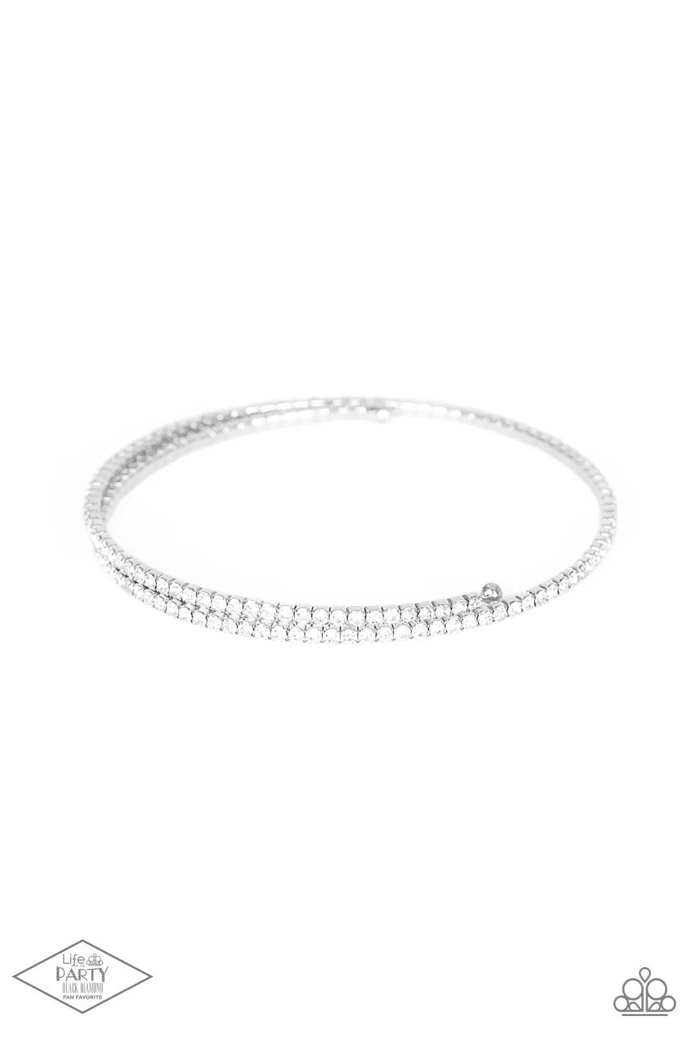 Sleek Sparkle - White coil bracelet papa