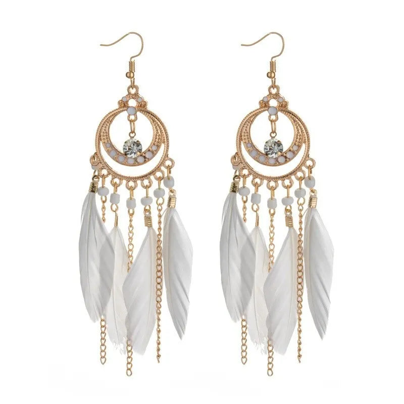 Feather time gold earrings 4754