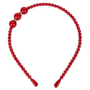 Beaded red hair band