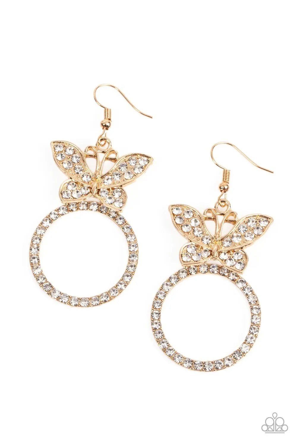 Paradise Found - Gold silver earrings butterfly