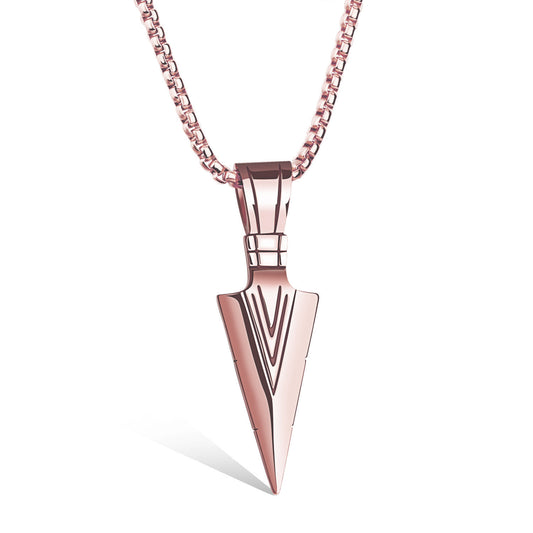 Arrow of the path short rose gold necklace 6260