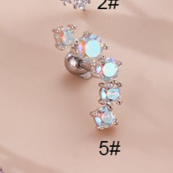 Single stud post iridescent earrings 2289