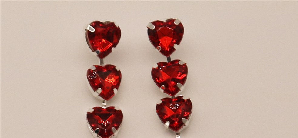 Love is art red iridescent earrings 4717